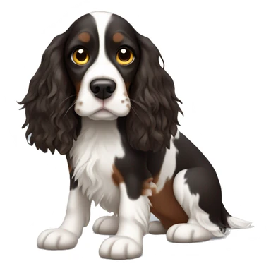 tri color springer spaniel sticker