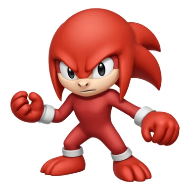 Sonic the hedgehogs friend knuckles a red animal with peach arms and white gloves sticker