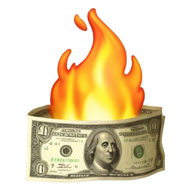 Money on fire sticker