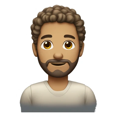 tan man with short curly hair blue eyes 
 and a beard sticker