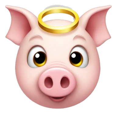 pig with halo over head sticker