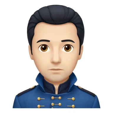 Javert From Les Miserables with light skin, brown eyes, Black Hair, blue outfit sticker