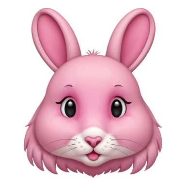 Kissing rabbit, profile, long ears, floating heart in front of mouth sticker