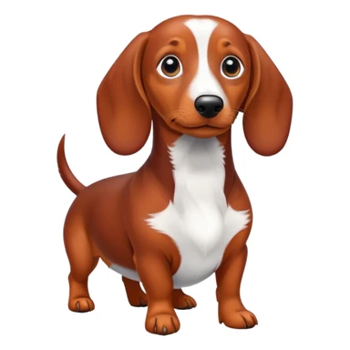 Red dachshund with white patch on its chest sticker