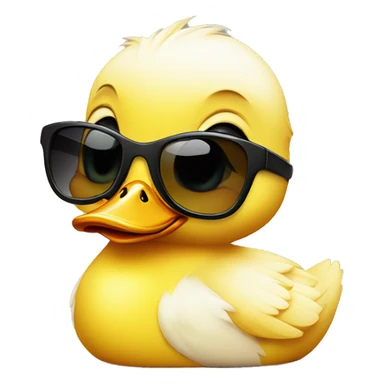 A baby duckling wearing sunglasses  sticker