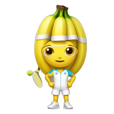 Humanlike Banana in a tennis uniform sticker
