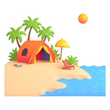 tropical beach paradise sticker
