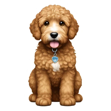 mini golden doodle brown body with white nose  sticker