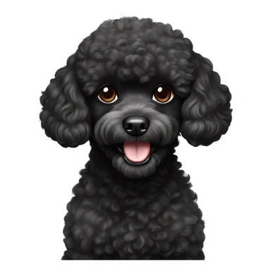 Black toy poodle sticker