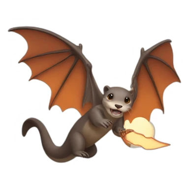otter with bat wings of fire sticker