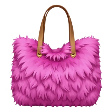 pink fur tote bag  sticker
