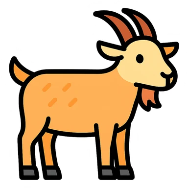 color outline icon of a goat sticker