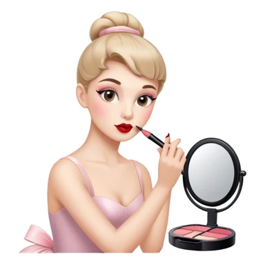 ballerina doing her makeup sticker