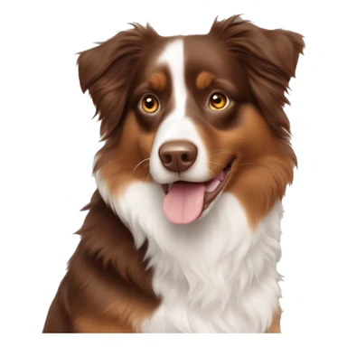 Red tri Australian shepherd half white face half brown face sticker