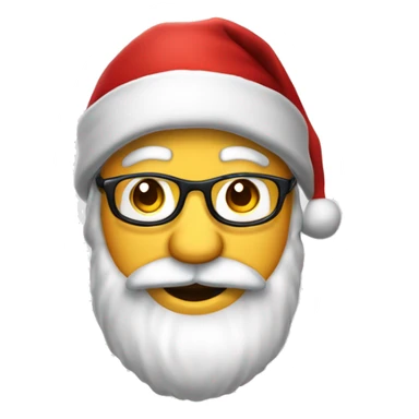 Père Noël mignon avec un tuque et lunettes dorées  sticker