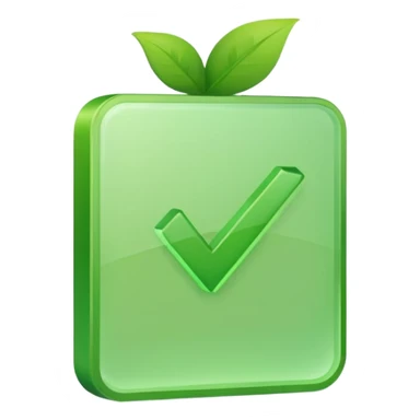 green checkmark in the form of a checkbox, simple, clear, no text, variation 1 sticker