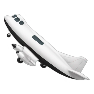 avion blanco borde negro sticker