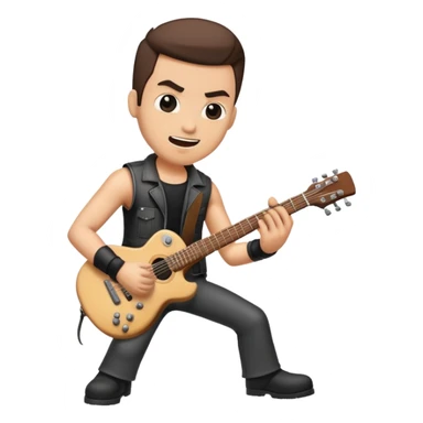 Metal guy playing guitar sticker