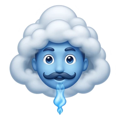 blue genie emerging smoke. sticker