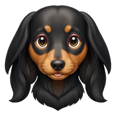 dachsund Black long haired sticker