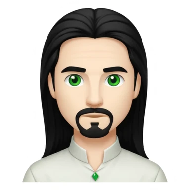Kevin Richardson green eyes, black long hair, white outfit sticker