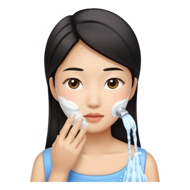 Asian Woman Washes Face sticker