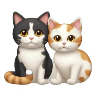 1 calico cat and 1 cream cat sticker