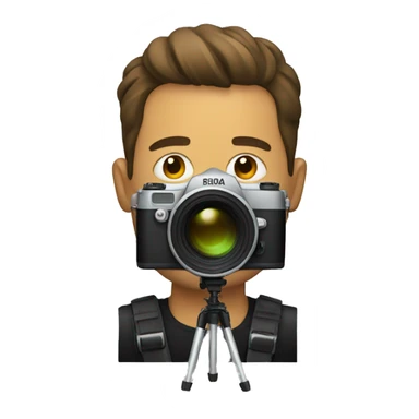 a man with a camera sticker