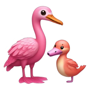 Loutre et flamand rose sticker