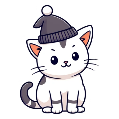 Un gato con sombrero sticker