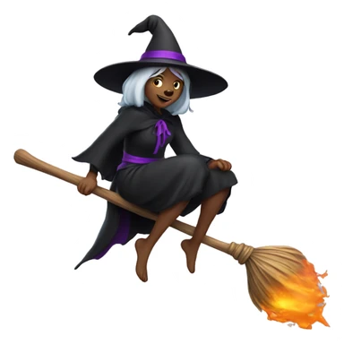 witch on a broom  sticker