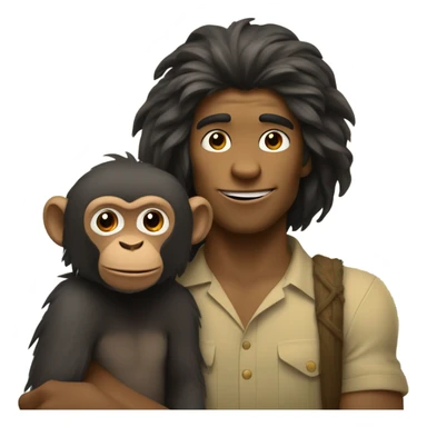 Tarzan and monkey sticker
