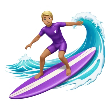 glitter surfer purple surf in wave ocean cian sticker