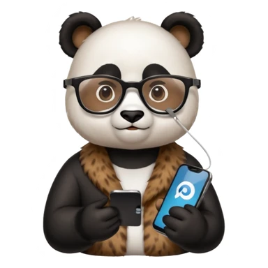 a panda who works as social media manager sticker