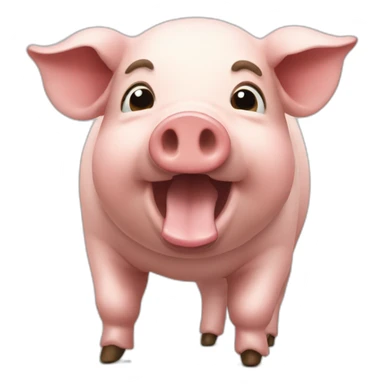 Cochon qui mange sticker