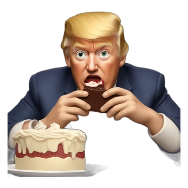 Donald Trump eating chocolate cake sticker
