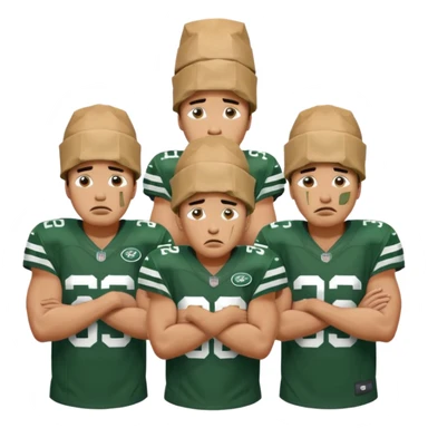 New York Jets being cry babies with tears with paper bags on their heads sticker