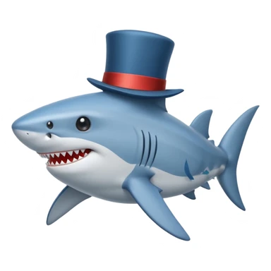 Shark with a top hat sticker