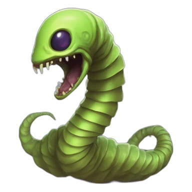 alien worm creature scifi roguelike rpg style inspired by slay thee spire sticker