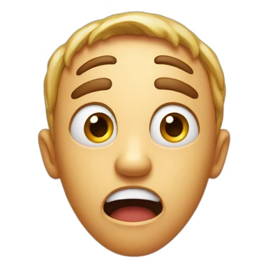 shocked face whit rash in the head sticker