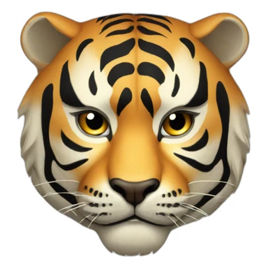 yin yang tiger Japanese mask sticker