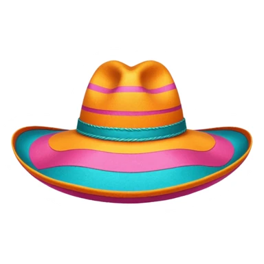 mexican hat with happy colours (orange, yellow, pink, turquoise) sticker