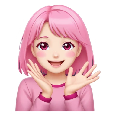 Anime girl clapping cheeks sticker
