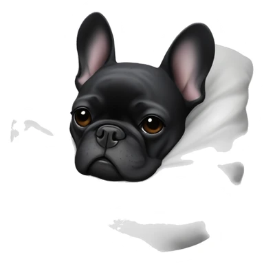An all-Black French bulldog napping sticker