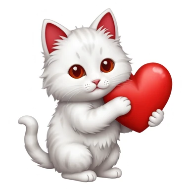 Red heart carries a cat sticker