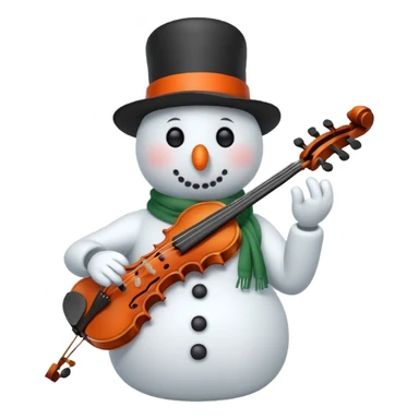 Snowman with Musical Instrument violin sticker