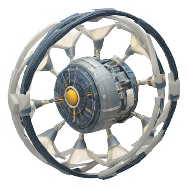 Toroidal space generator model isometric geometry UFO propulsion machine air dynamic flow sticker