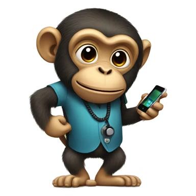 A monkey with a phone sticker