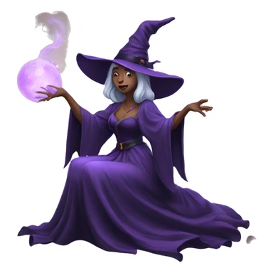 witch casting spell with her hand sticker