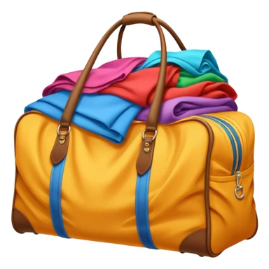 travelbag overflowing with clothes sticker